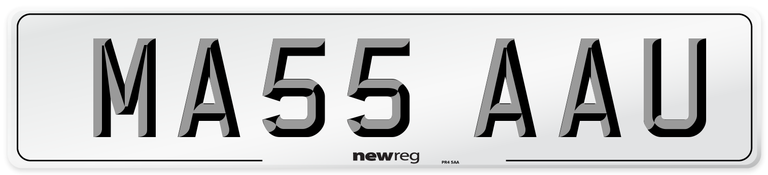 MA55 AAU Number Plate from New Reg